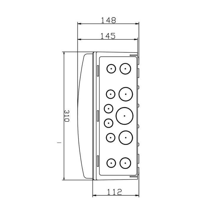 CSN24PT/RR Настінний корпус для сил. розеток STAR 2х12 MOD 688x310x147мм, IP65 з шинами N+PE