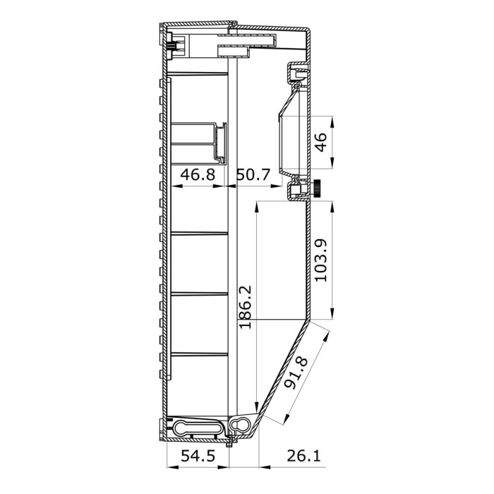 178M/RR Настінний корпус для сил. розеток PRYMA 1х9 MOD 369x222x130мм IP67 з шинами N+PE