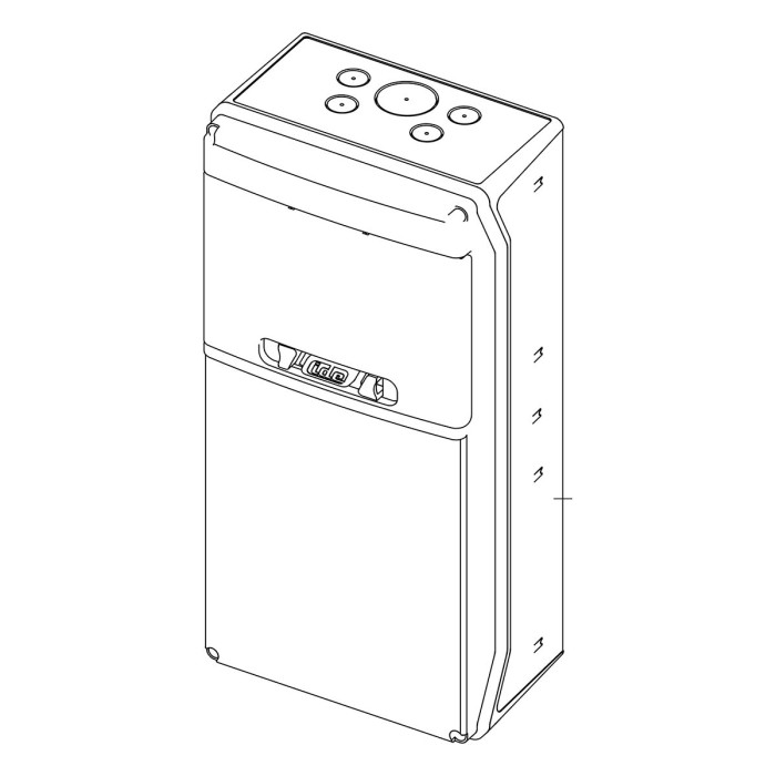 CSN9PT/RR Настінний корпус для сил. розеток STAR 1х9 MOD 436x210x137мм, IP65 з шинами N+PE