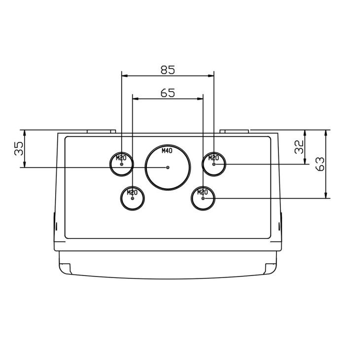 CSN9PT/RR Настінний корпус для сил. розеток STAR 1х9 MOD 436x210x137мм, IP65 з шинами N+PE