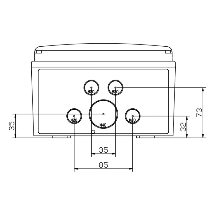 CSN9PT/RR Настінний корпус для сил. розеток STAR 1х9 MOD 436x210x137мм, IP65 з шинами N+PE