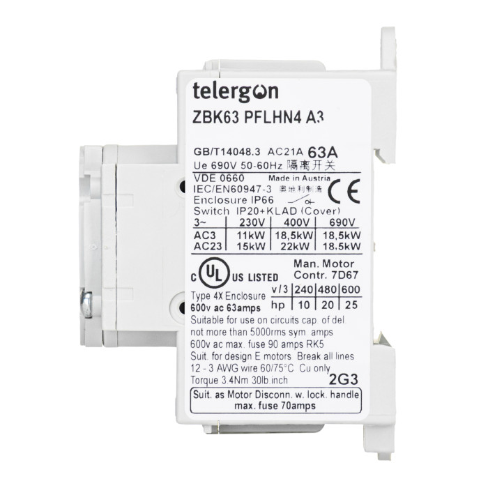 Модульний вимикач навантаження TELERGON ZBK 3P 63A - ZBK63PFLHN4A3