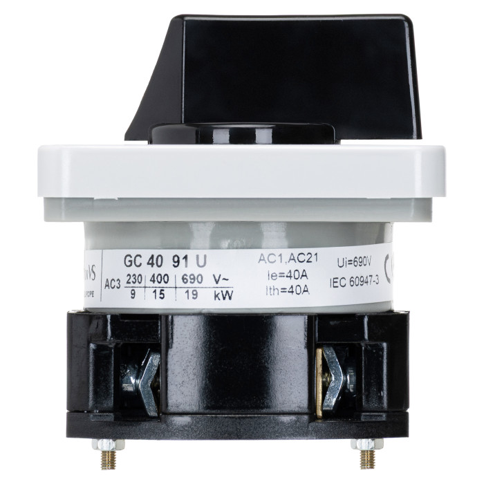 Кулачковий перемикач GC 40A 2P схема 91 (0-1)