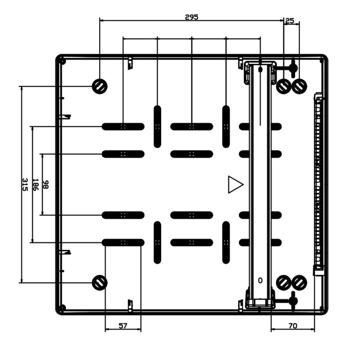 CSN18PT/RR Настінний корпус для сил. розеток STAR 1х18 MOD 436x418x147мм, IP65 з шинами N+PE