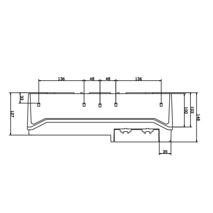 CSN18PT/RR Настінний корпус для сил. розеток STAR 1х18 MOD 436x418x147мм, IP65 з шинами N+PE