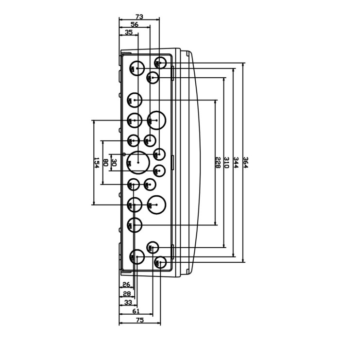 CSN18PT/RR Настінний корпус для сил. розеток STAR 1х18 MOD 436x418x147мм, IP65 з шинами N+PE
