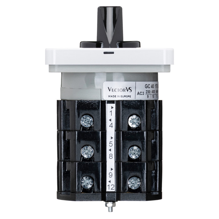 Кулачковий перемикач GC 40A 3P схема 53 (1-0-2)