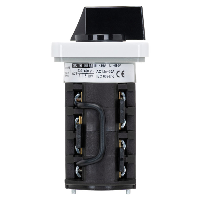 Кулачковий перемикач GC 16A схема 98 (Фаз. струми через ТС)