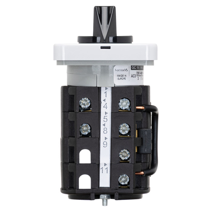 Кулачковий перемикач GC 16A схема 98 (Фаз. струми через ТС)