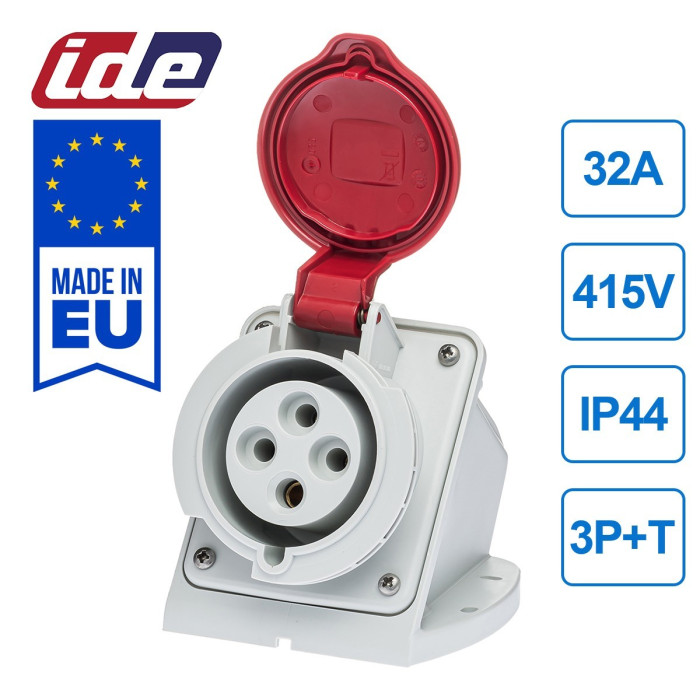 Розетка настінна IDE MUNDIAL 3P+E 32 А 380–415 В IP44 - 03325