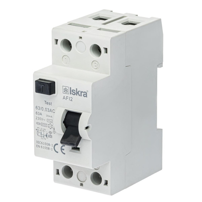 Пристрій захисного відключення ISKRA AFI2 63A 1P+N 0.03А - 786101156000