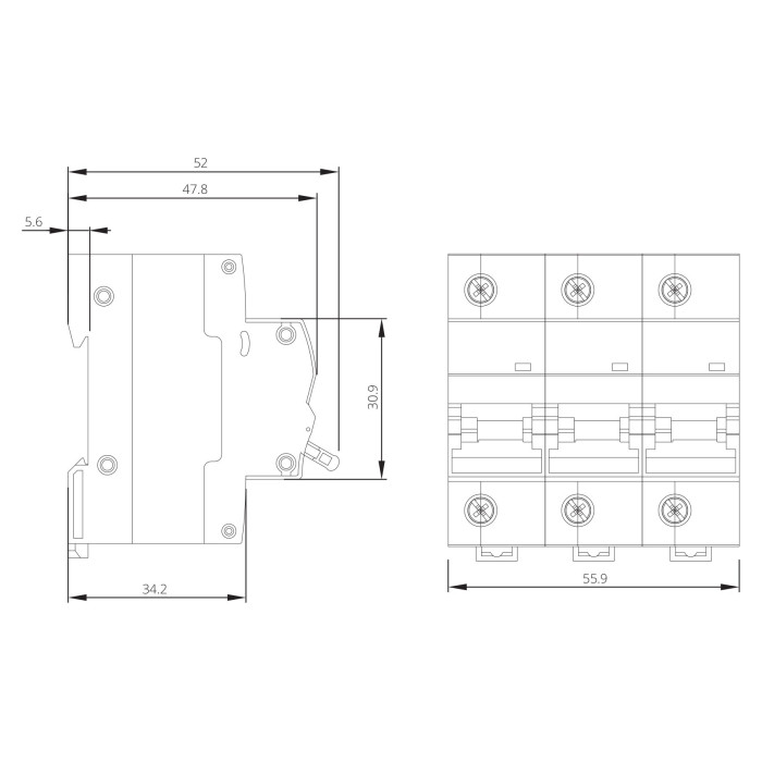 Модульний автоматичний вимикач ISKRA RI103 3P C100A 10кА - 786101260000