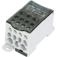 Розподільчий блок VJB-400 на DIN-рейку, 400А, вх.1х95-180мм², вих.5х2.5-16, 4х2.5-10, 2х6-35мм²