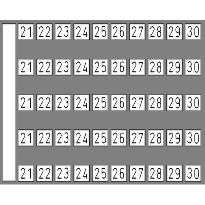 0.0.0.5.05022* Маркувальна пластина 21-30 DY 5 (1 компл = 50 шт | пак = 10 компл)