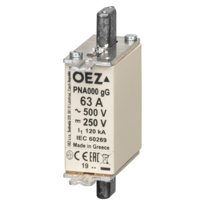 Ножовий запобіжник OEZ gG NH000 63A