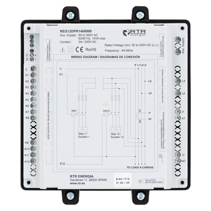 Контролер реактивної потужності RTR Energia PR-14D 12 канальний