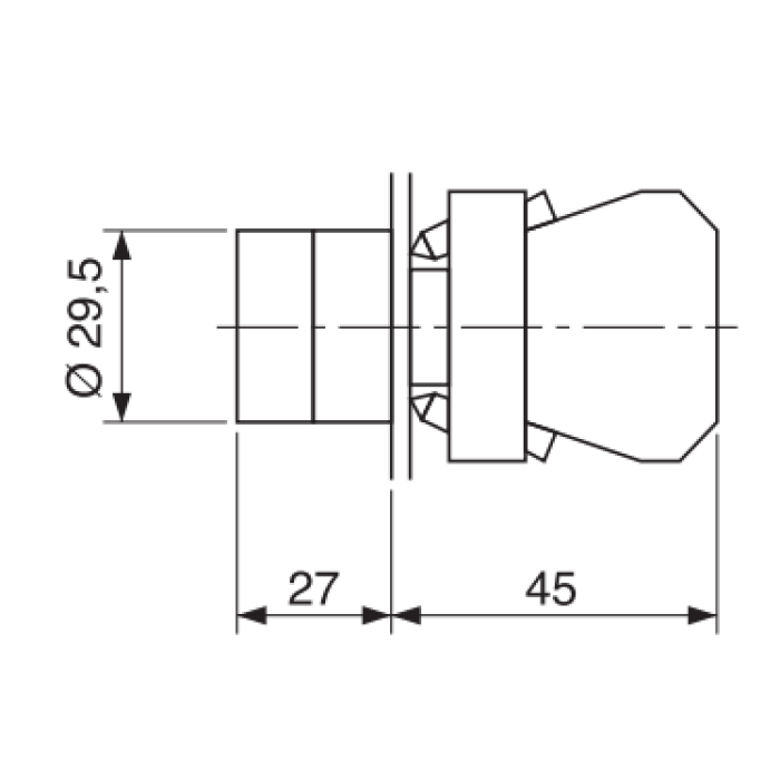 ECX 3300 Поворотна кнопка 2-позиційна пластик