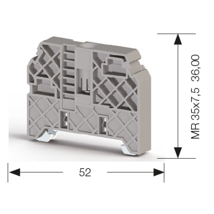 0.0.0.4.95219 Кінцевий тримач KD 7 Сірий (1 шт | пак 50 шт)