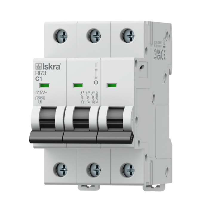 Модульний автоматичний вимикач ISKRA RI73 3P C20A 10кА - 786091221000
