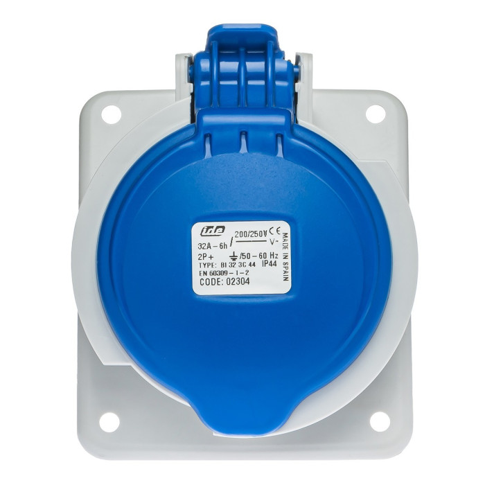 Розетка вбудована похила IDE MUNDIAL 2P+E 32 А 200–250 В IP44 - 02304
