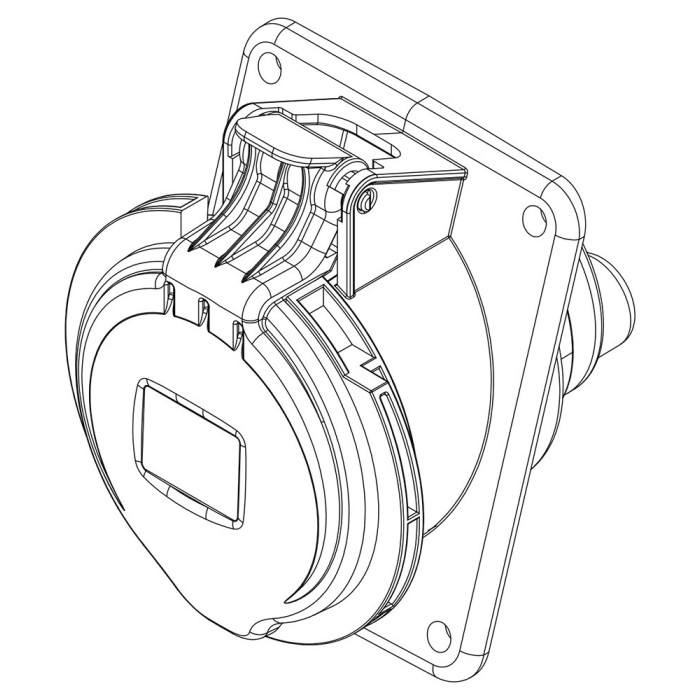 Розетка вбудована похила IDE MUNDIAL 2P+E 32 А 200–250 В IP44 - 02304
