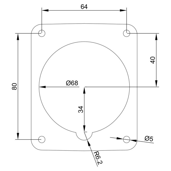 Розетка вбудована похила IDE MUNDIAL 2P+E 32 А 200–250 В IP44 - 02304