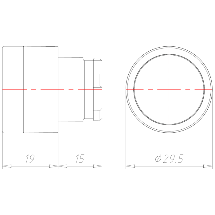 ECX 1193 Кнопка з фіксацією, жовта з підсвічуванням