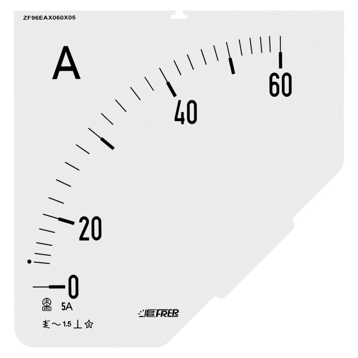 Шкала амперметра FRER ZF 60/5А В - ZF96EAX060X05