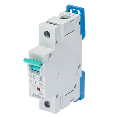 Модульний автоматичний вимикач ISKRA RI61 1P C6A 10кА