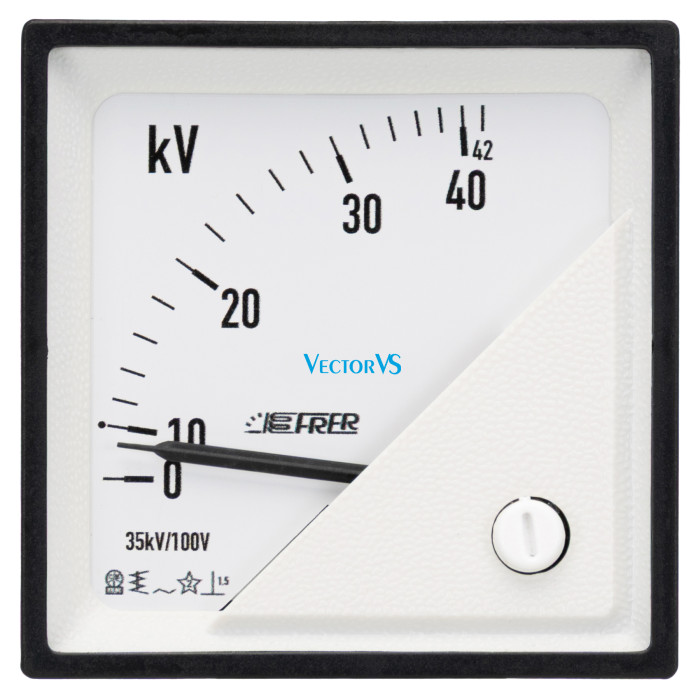 F72EVXYYYXCO* Вольтметр 90°, вхід від ТН 35000/100В, шкала 42кВ