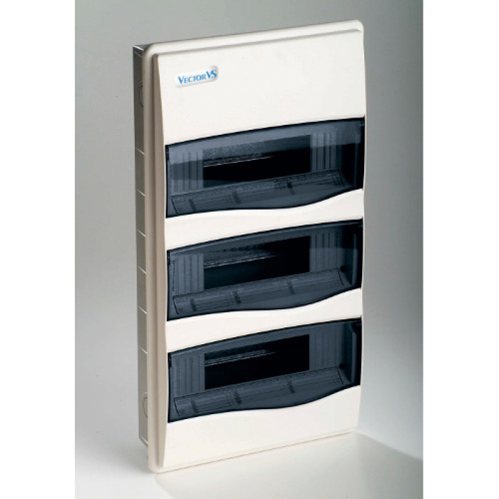 Щит вбудований CAPA 3x12 (36 мод.), IP40, проз. двері, з N і PE шинами