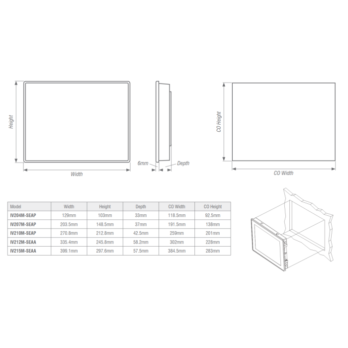 IV212M-SEAA Кольоровий HMI-екран 65k 12.1