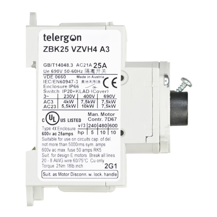 Модульний вимикач навантаження TELERGON ZBK 3P 25A - ZBK25VZVH4A3