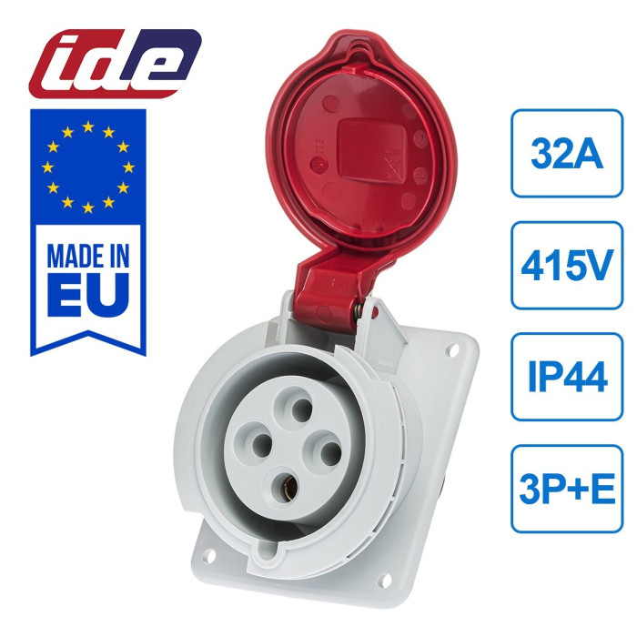 Розетка кабельна IDE MUNDIAL 3P+E 32 А 380–415 В IP44 - 03305