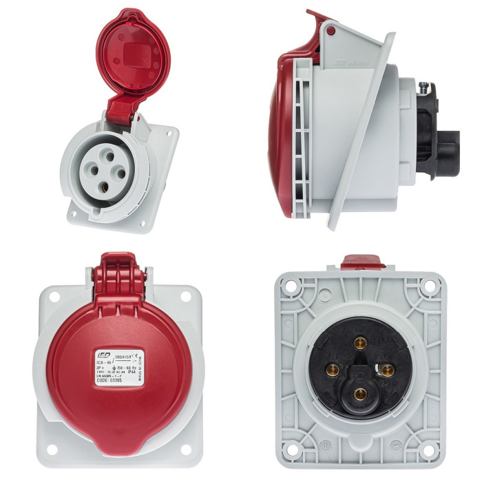 Розетка кабельна IDE MUNDIAL 3P+E 32 А 380–415 В IP44 - 03305