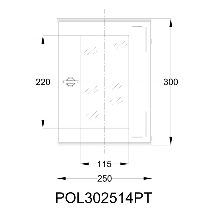 Навісна шафа IDE POL 250x300x140 IP66 - POL302514