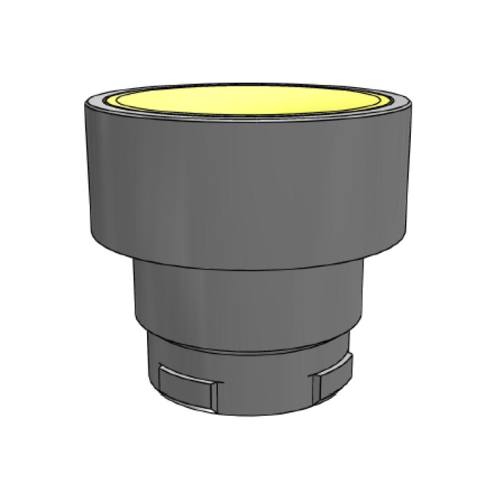 ECX 1103 Кнопка прихована без фіксації, жовта, металевий корпус 30 мм