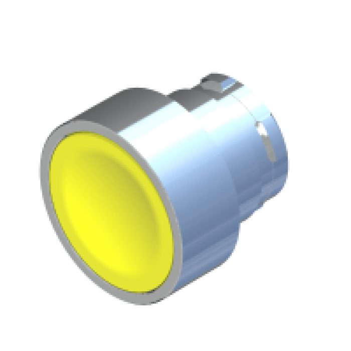 ECX 1103 Кнопка прихована без фіксації, жовта, металевий корпус 30 мм