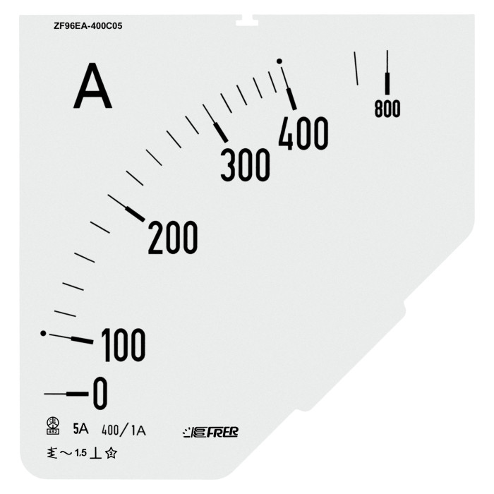 Шкала амперметра FRER ZF 400/5А В - ZF96EAX400C05