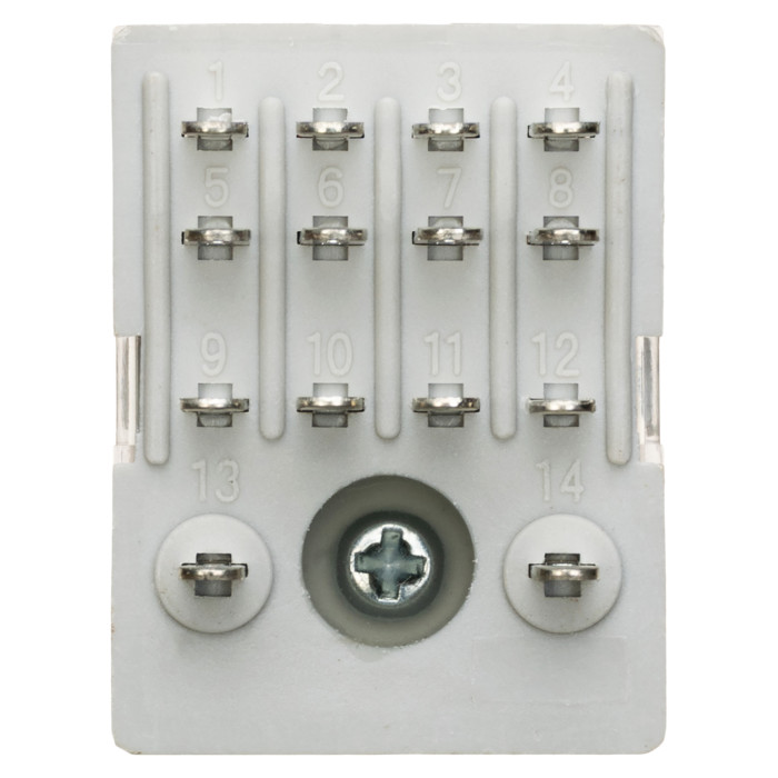 Проміжне реле 4P 5A 220V DC LED+Тест + Колодка зі скобою тип D