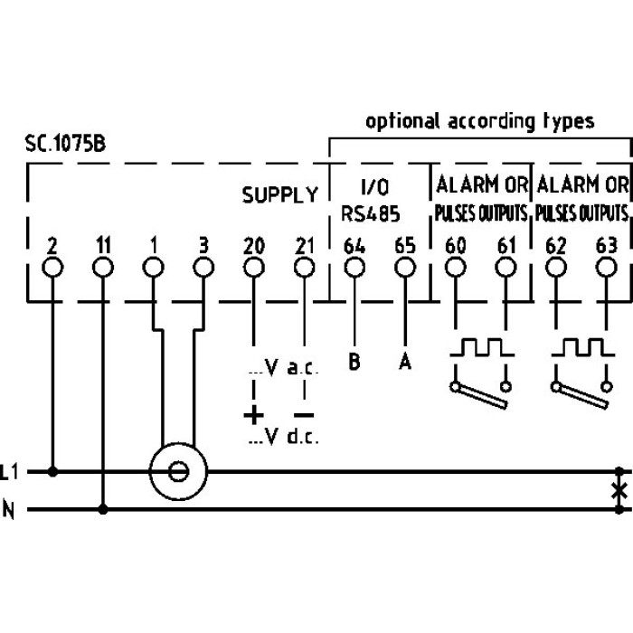 Аналізатор мережі модульний FRER NaNo 1-5 A RS485 - Q52S3L063MD32