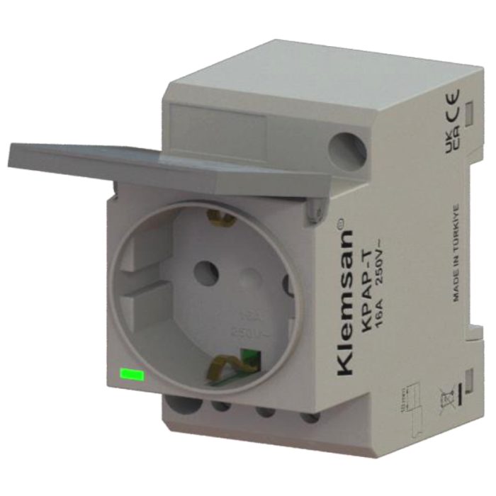 Розетка на DIN-рейку Klemsan KPAP-T з заземленням - 0.0.0.6.70600