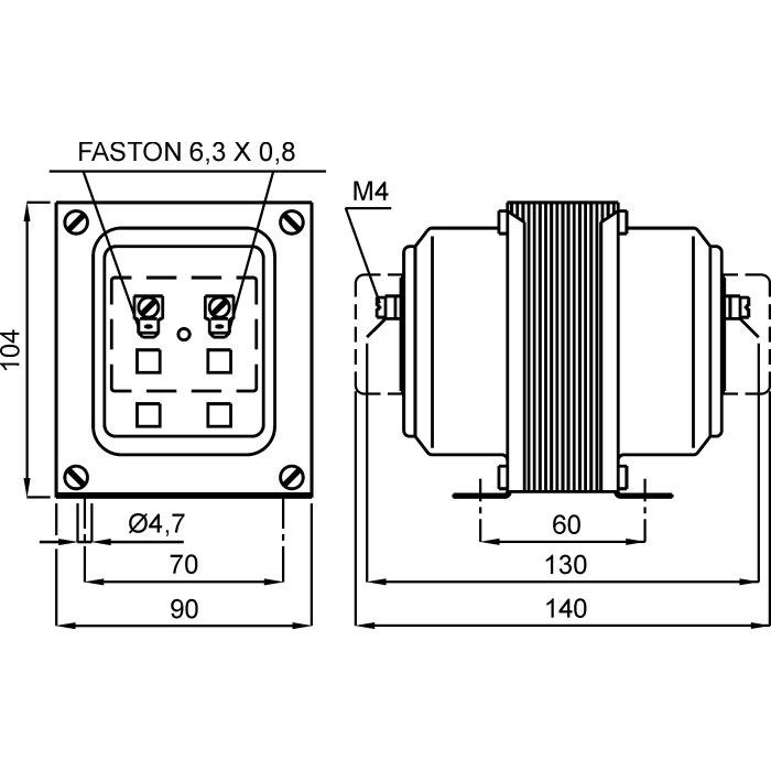 TTV007600JCO Трансформатор напруги високоточний 600/100В 3VA