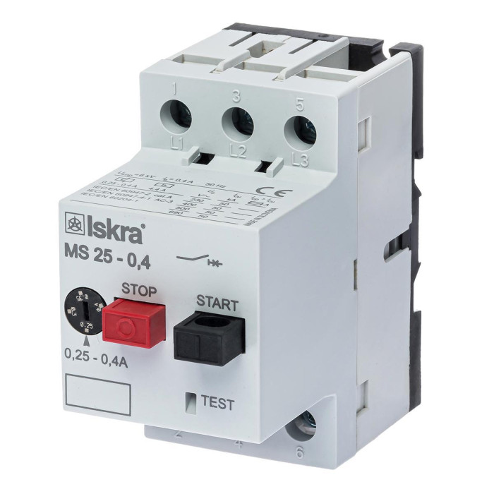 Автомат захисту двигуна 0,4A серії MS25