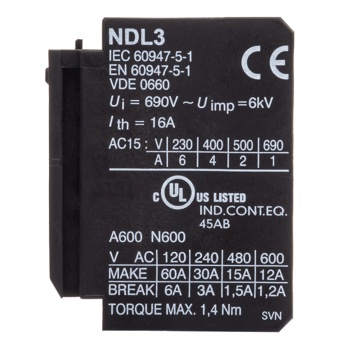 038422943000 Додатковий контакт NDL3, 2HO+2НЗ для KNL 22-38