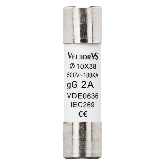 Запобіжник циліндричний Vector VS GENESIS 10x38 2A 500V AC
