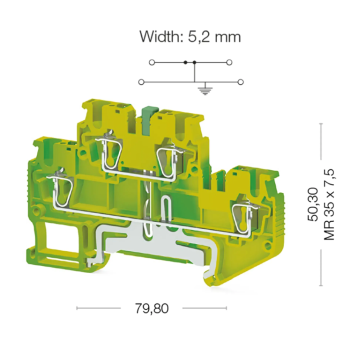 Клема Klemsan SRD Заземлення 2.5 мм - 0.0.0.3.37150