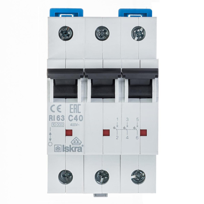Модульний автоматичний вимикач ISKRA RI63 3P B40A 10кА - 786100092000