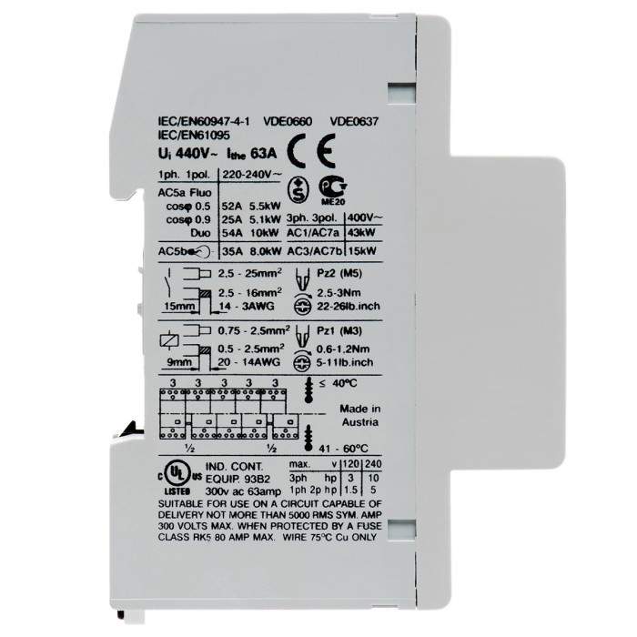 Модульний контактор Benedict R63 63A 24В AC - R63-40 24