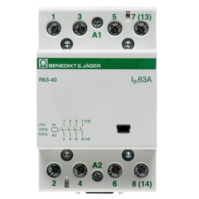 Модульний контактор Benedict R63 63A 24В AC - R63-40 24